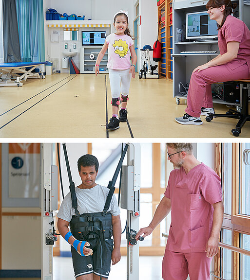 Picture: In order to determine the specifics of the gait pattern, a therapist films a patient walking. 