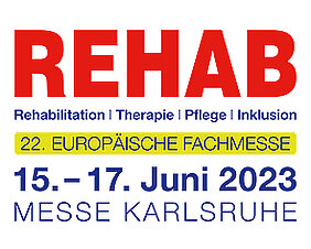 Veranstaltungslogo der Messe REHAB 15. bis 17. Juni 2023 in Karlsruhe